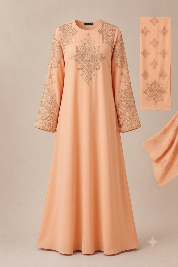 Plum Colour-Block Abaya