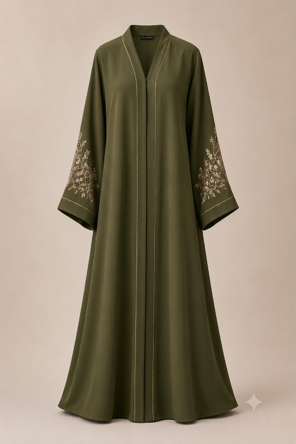 Two-Tone Open Abaya