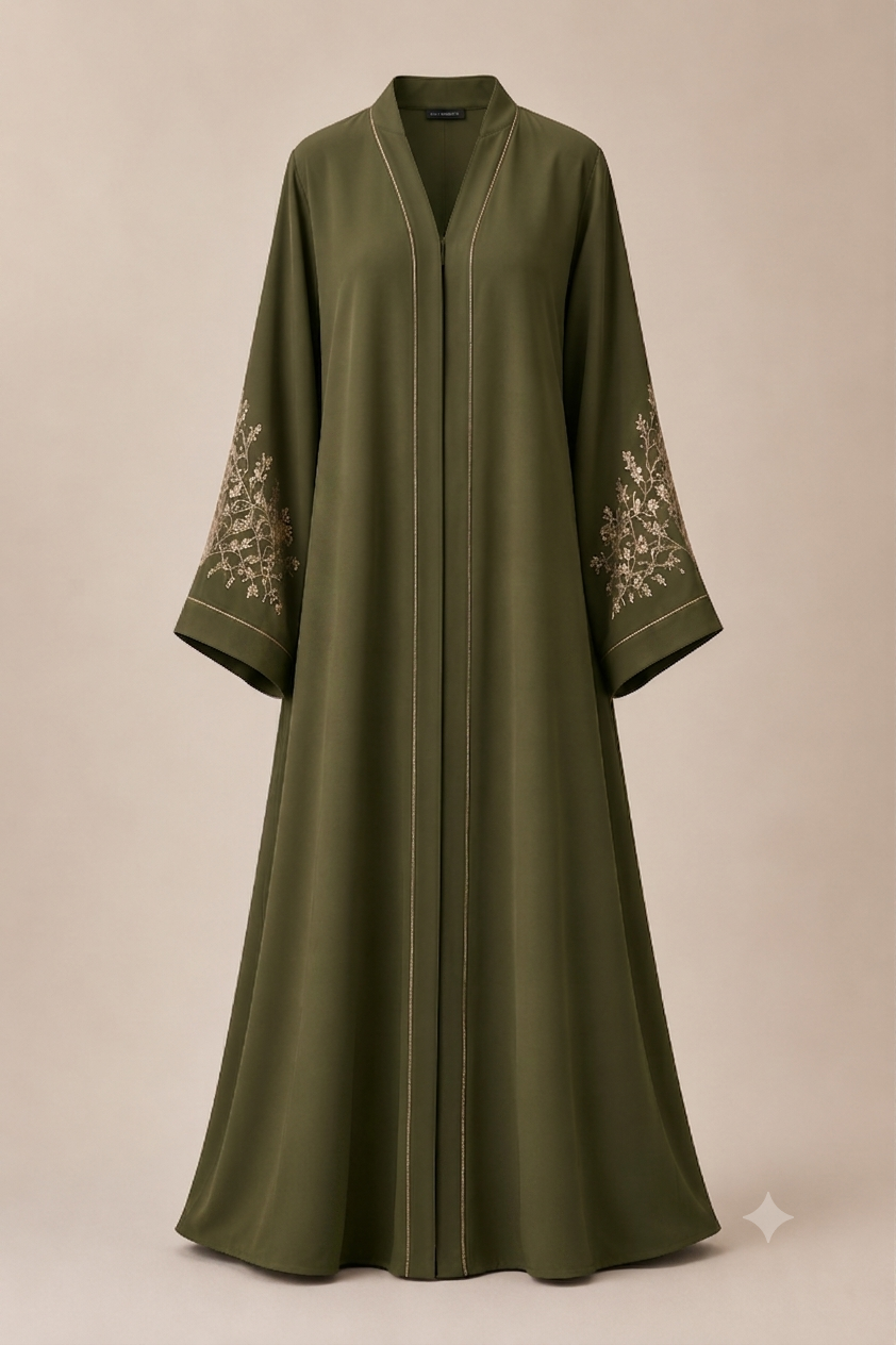 Two-Tone Open Abaya